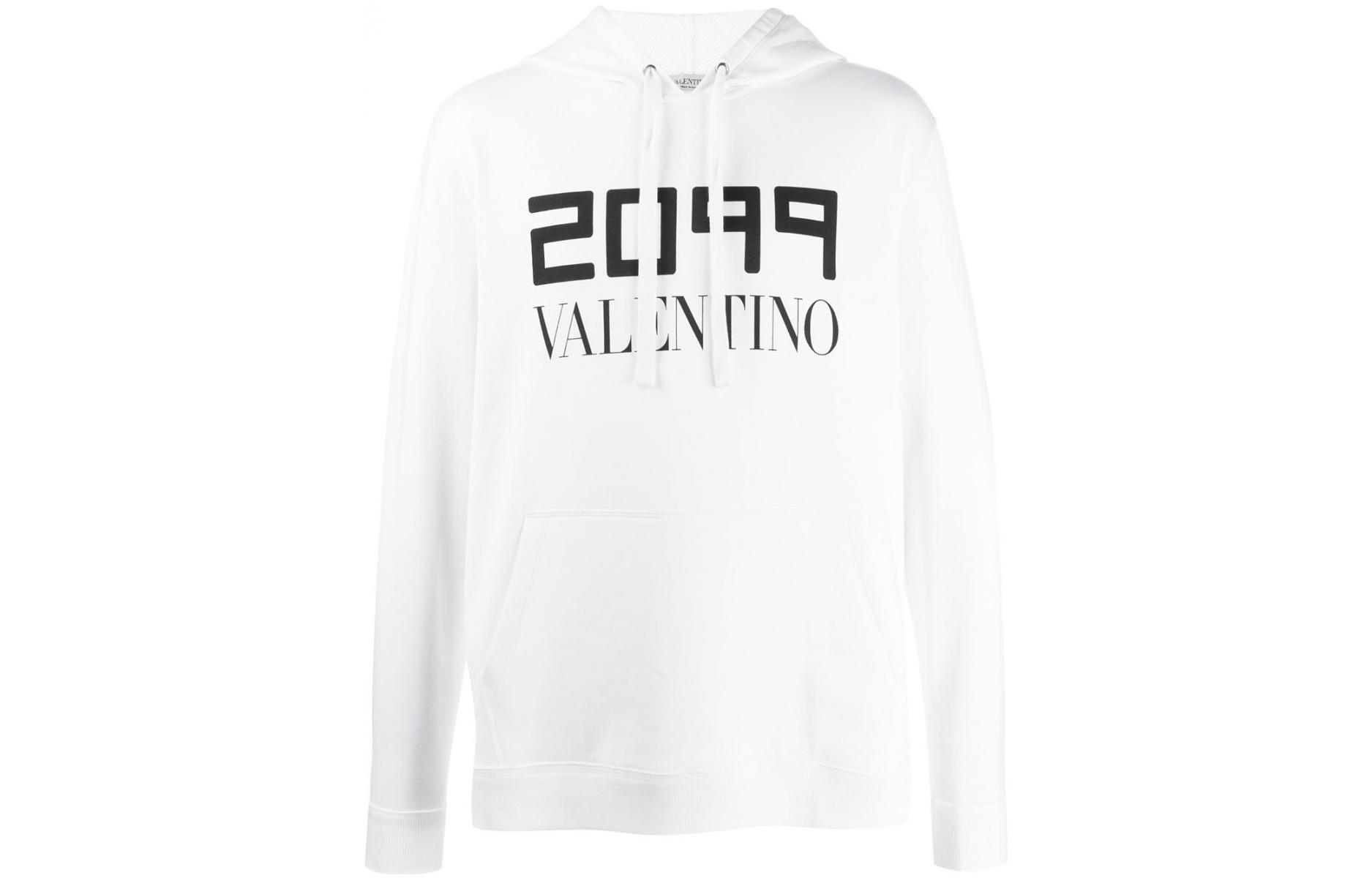 Valentino SS23 Letter Print Hoodie White SV0MF07Z5SE0BO