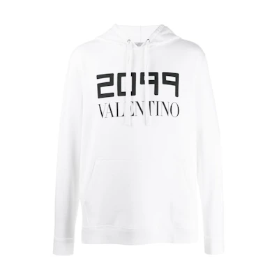 Valentino SS23 Letter Print Hoodie White SV0MF07Z5SE0BO
