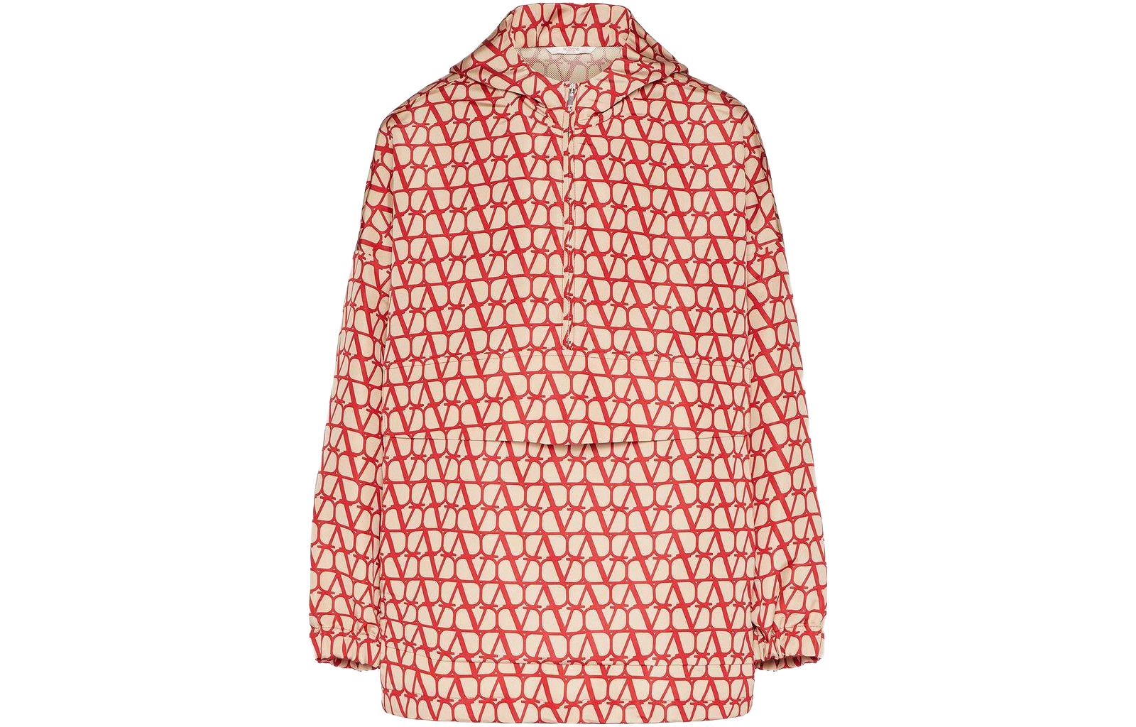 Valentino SS23 Letter Print Red Hoodie Jacket for Men 2V0CJH659D0-MYV