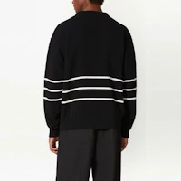 Shop Valentino SS23 Logo Intarsia Pullover Sweater Black 2V3KC23N94V-0NA