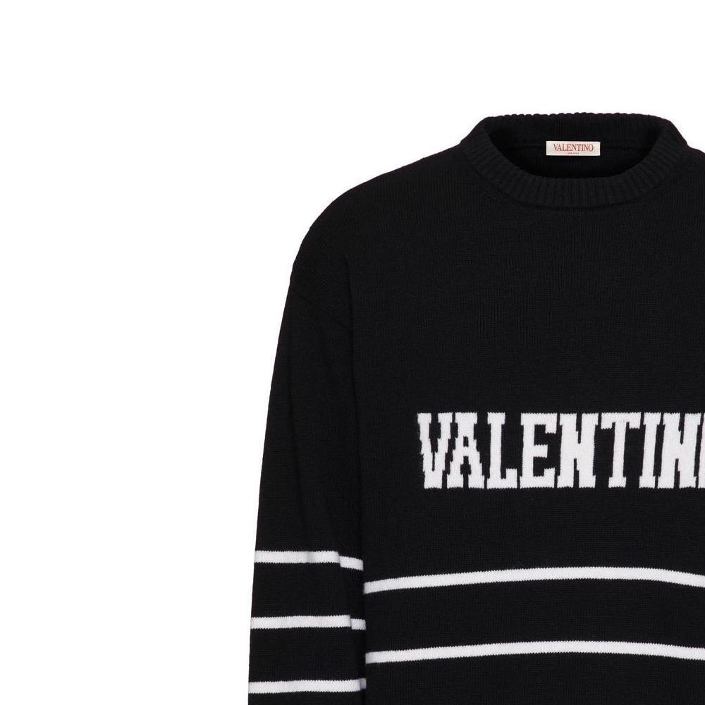 Details for Valentino SS23 Logo 編織毛衣 黑色 2V3KC23N94V-0NA