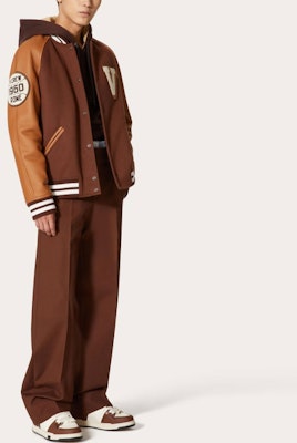 ヴァレンティノ SS23 ロゴ パッチワーク カラーブロック ベースボールジャケット ブラウン. 2V3CIM17912V0H Purchase ヴァレンティノ SS23 ロゴ パッチワーク カラーブロック ベースボールジャケット ブラウン. 2V3CIM17912V0H