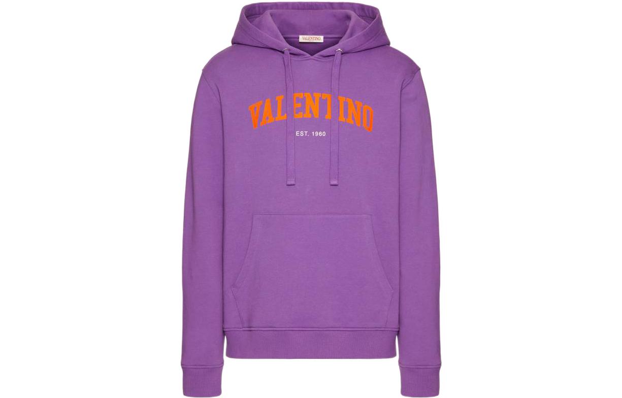 Valentino SS23 Logo Print Cotton Sweatshirt Purple 2V3MF14B963U15