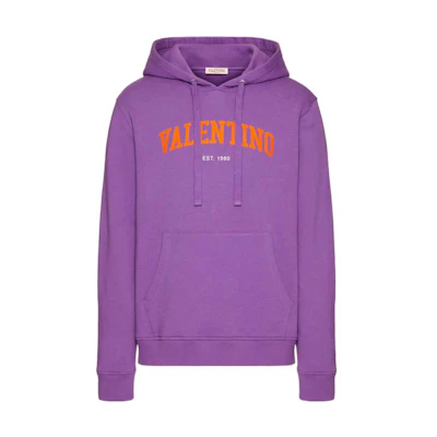 Valentino SS23 Logo Print Cotton Sweatshirt Purple 2V3MF14B963U15