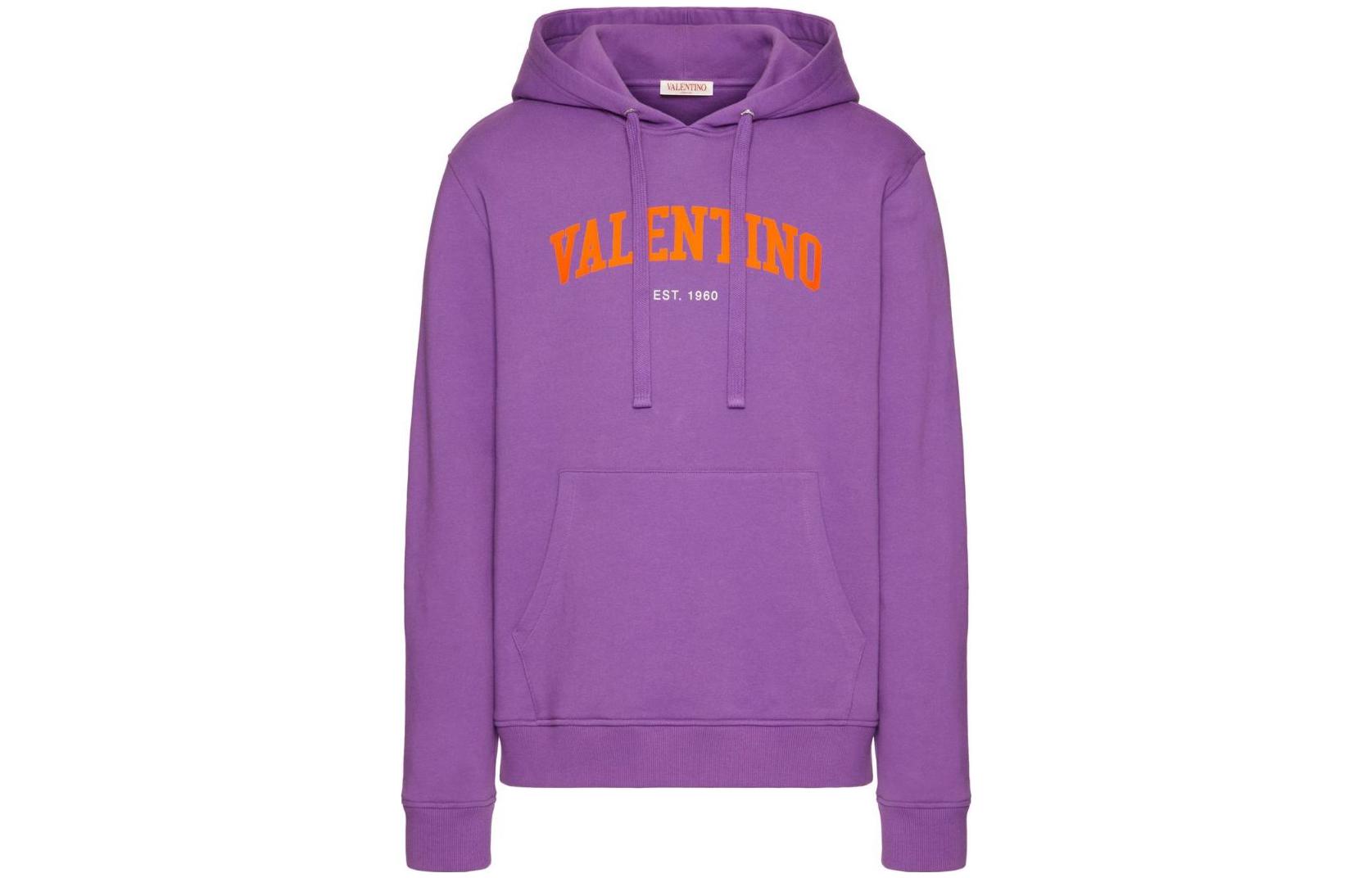 Valentino SS23 Logo Print Purple Hoodie Fashion VMF14B963-U15