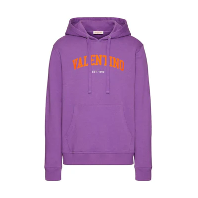 Valentino SS23 Logo Print Purple Hoodie Fashion VMF14B963-U15
