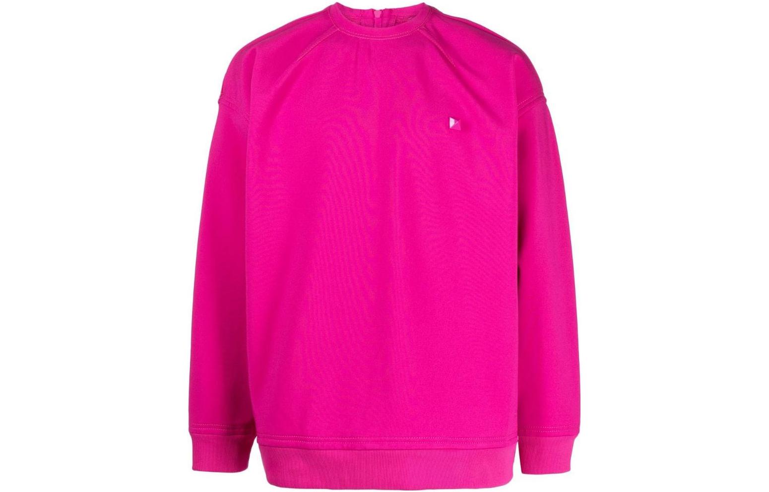 Valentino SS23 Oversized Crewneck Pullover Sweatshirt Pink VMF24C8VQ-UWT