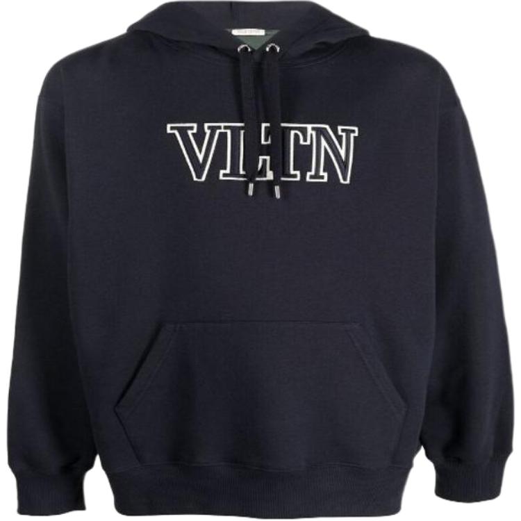 Valentino SS23 Oversized Hoodie Letter Print Blue Long Sleeve 1V3MF23C8Q37KV