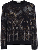 Valentino SS23 Pattern Print Denim Jacket Black Sweatshirt Style. PV3MF07Z-4TJ-QW0 Valentino SS23 Pattern Print Denim Jacket Black Sweatshirt Style. PV3MF07Z-4TJ-QW0