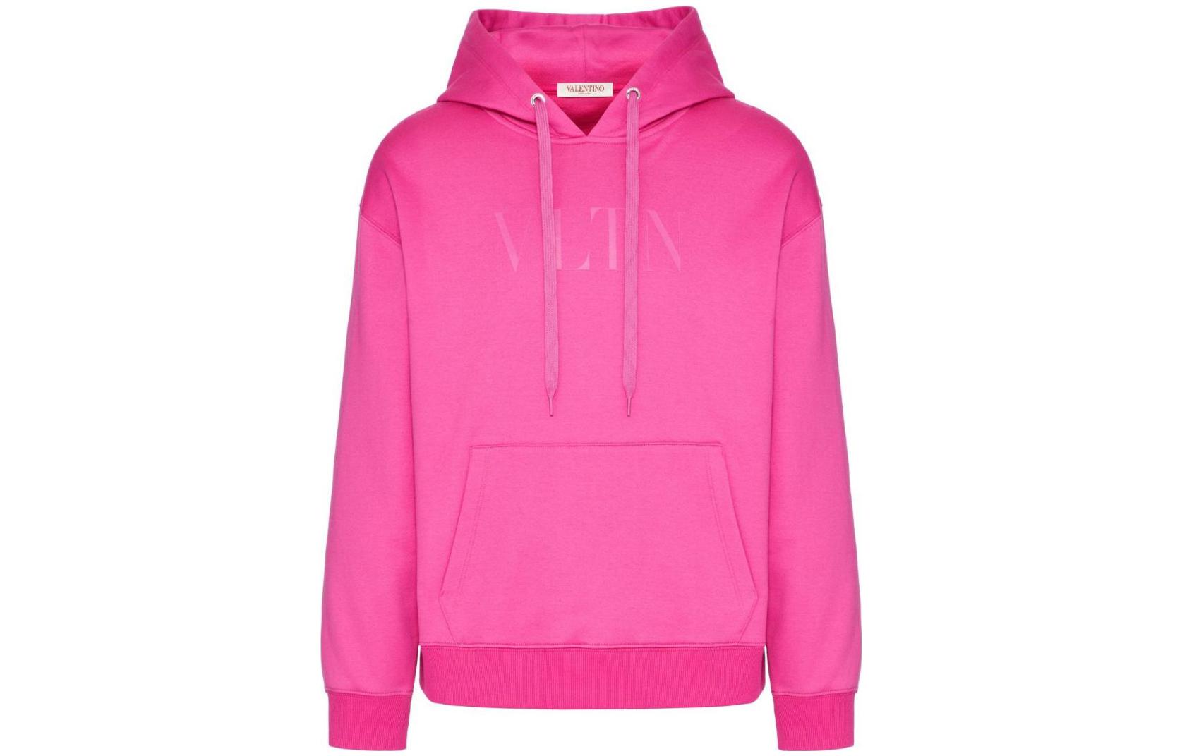 Valentino SS23 Pink Pullover Sweatshirt with Printed Lettering VMF15P96QUWT