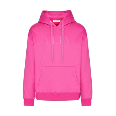 Valentino SS23 Pink Pullover Sweatshirt with Printed Lettering VMF15P96QUWT