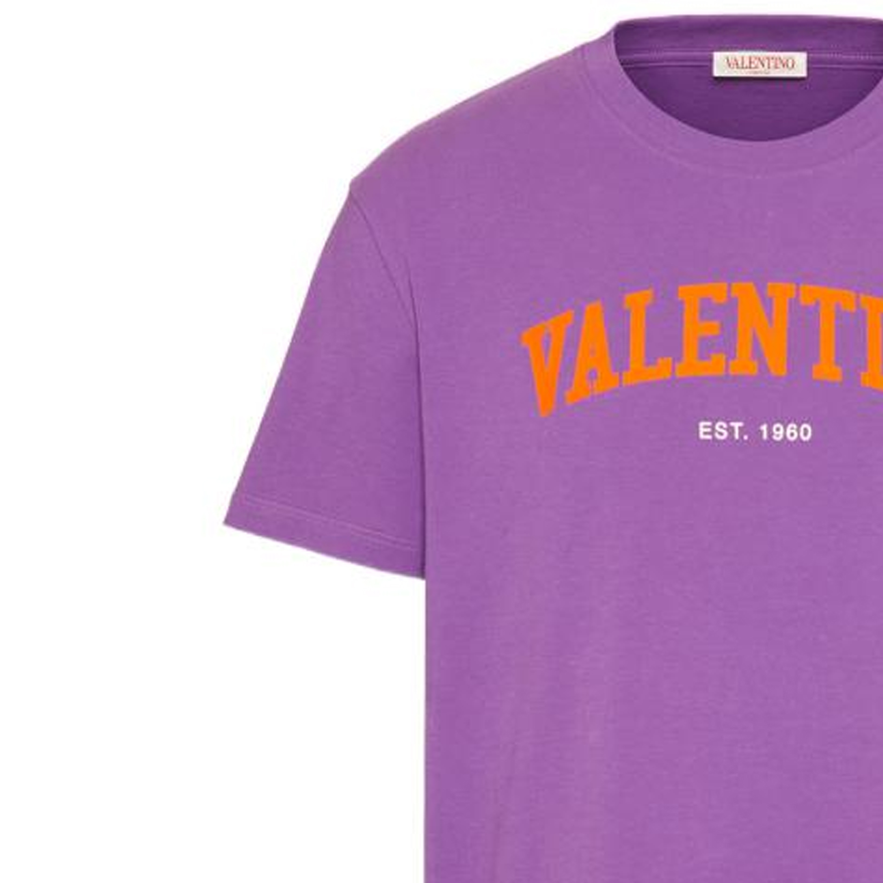 Details for Valentino SS23 Kaos Ungu Logo Print Crewneck Lengan Pendek. 2V3MG13D964U15