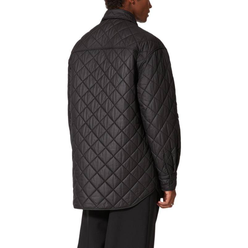 Shop Valentino 春夏23黑色菱格纹衬衫夹克 2V3CLH3691D0NO