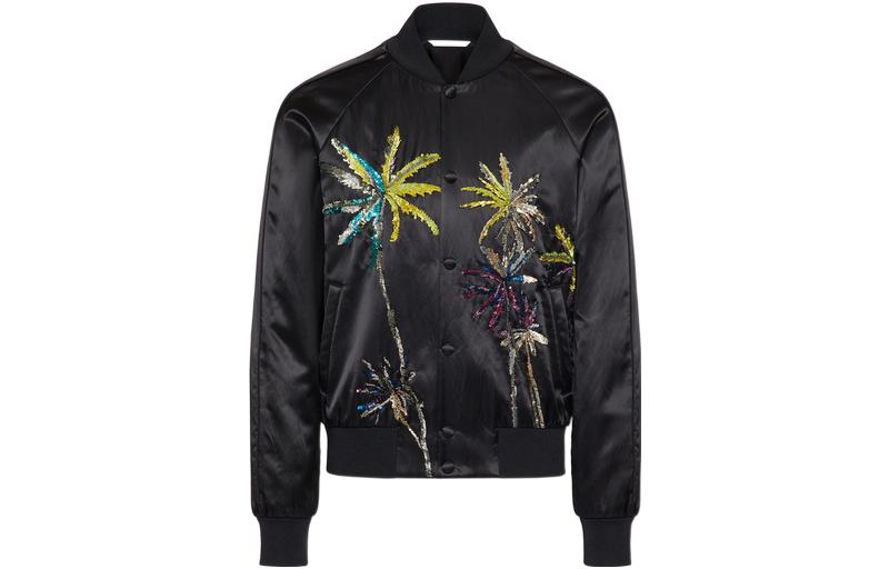 Valentino SS23 Sequin Embroidered Baseball Jacket Black 2V3CI0A094E-0NO