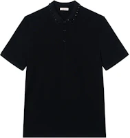 Order Valentino SS23 男款純色鉚釘短袖POLO衫 - 黑色 2V3MH01K952-0NO