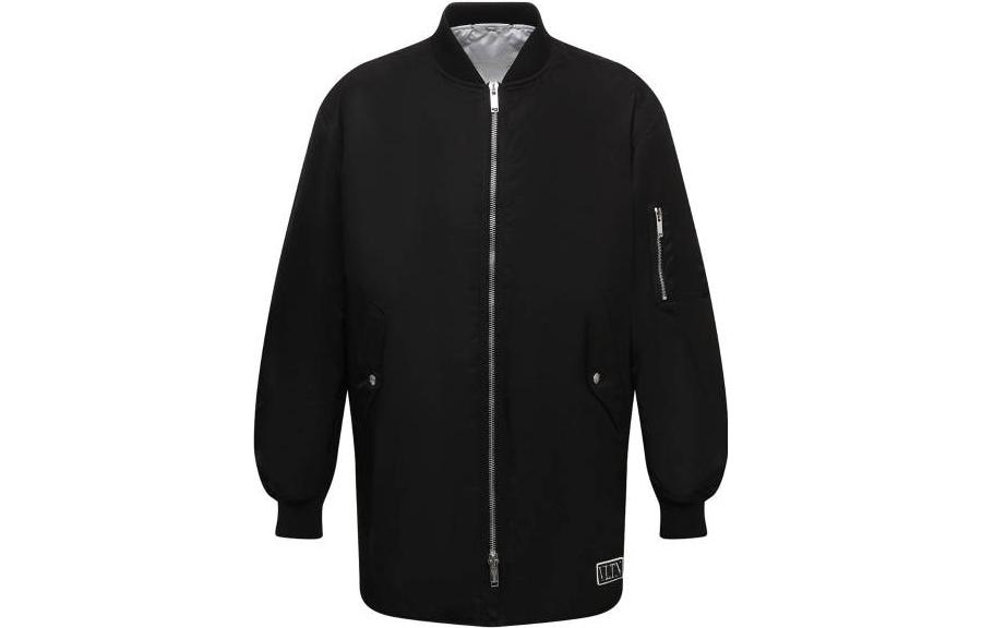 Valentino SS23 Solid Color Zip-Up Jacket Black UV0CII202KP