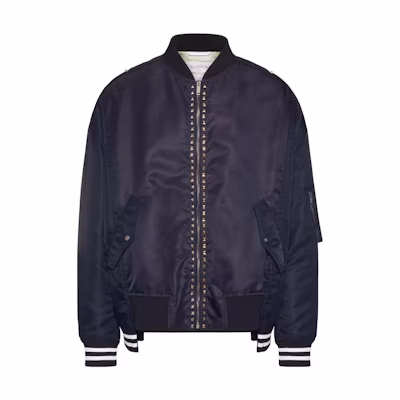 Valentino SS23 Solid Color Zip Baseball Collar Jacket Black LV3CI033-3FP-598