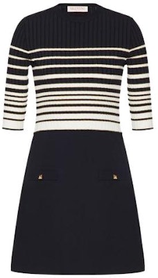 Valentino SS23 條紋圓領長袖連衣裙 海軍藍 BKD10Q84C7D1 Buy Valentino SS23 條紋圓領長袖連衣裙 海軍藍 BKD10Q84C7D1