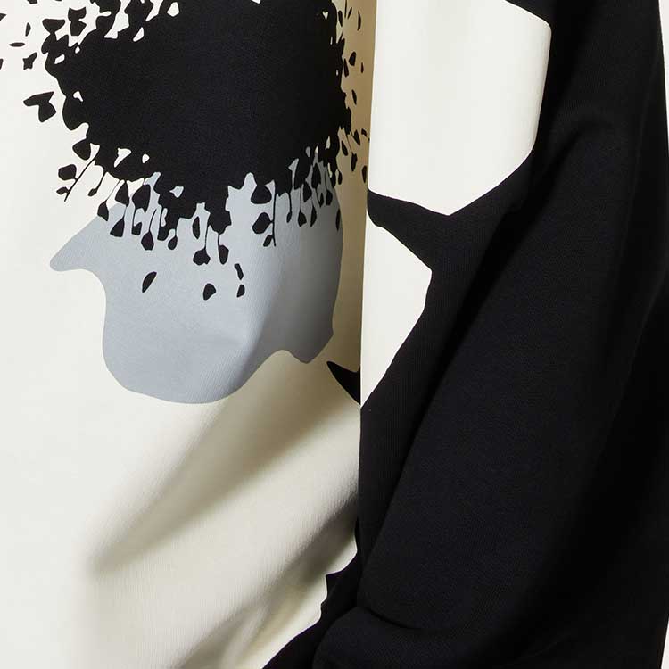 Details for Valentino SS24 花卉印花黑色寬鬆版圓領汗衫。 4V0MF27MA1WYSW