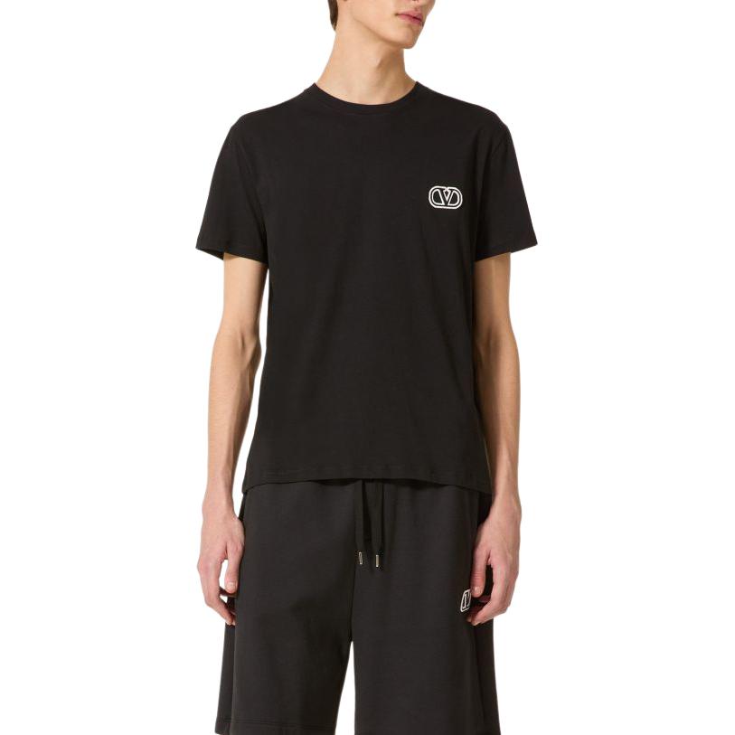 Sizing 발렌티노 SS24 레터 로고 크루넥 캐주얼 티셔츠. 4V3MG10V9LJ