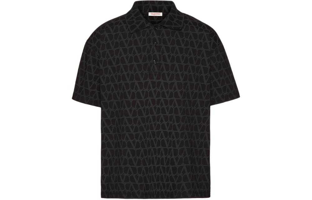 Order 발렌티노 SS24 루즈핏 V 로고 프린트 폴로 셔츠 - 블랙 4V3MH03A9LCMXM