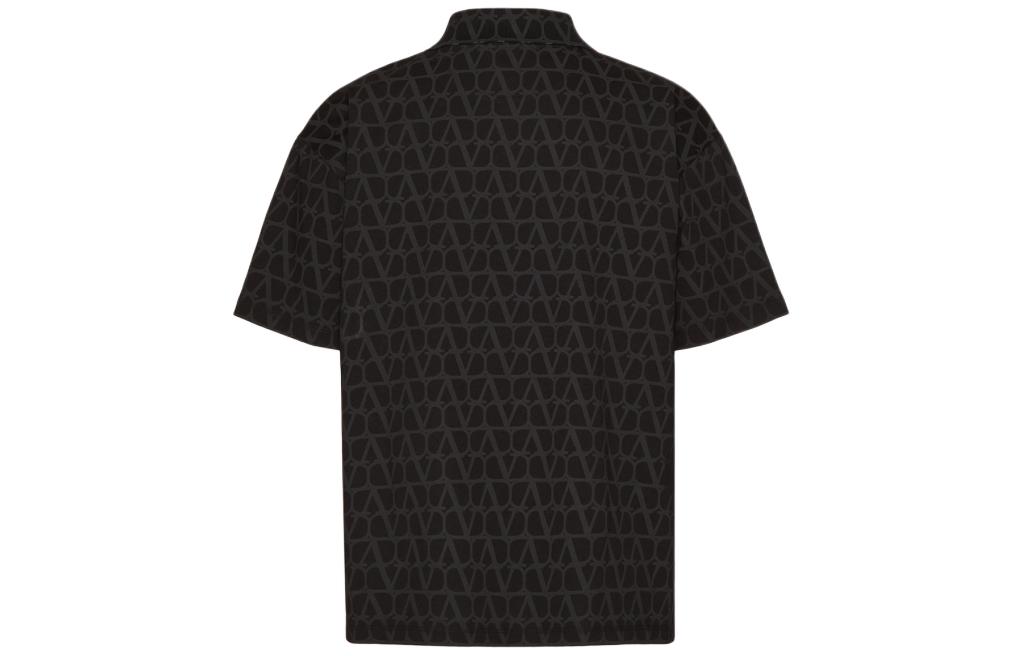 Lookbook 발렌티노 SS24 루즈핏 V 로고 프린트 폴로 셔츠 - 블랙 4V3MH03A9LCMXM