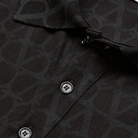Valentino SS24 宽松版V标印花黑色长袖POLO衫 4V3MH03A9LCMXM Sizing Valentino SS24 宽松版V标印花黑色长袖POLO衫 4V3MH03A9LCMXM