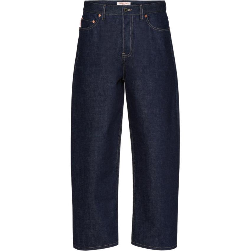 Valentino SS24  Mid-Rise Straight-Leg Loose Fit Jeans Blue 5V0DE03YAEM528