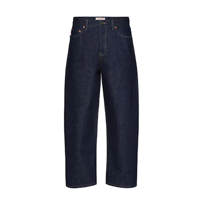 Valentino SS24 Mid-Rise Straight-Leg Loose Fit Jeans Blue 5V0DE03YAEM528