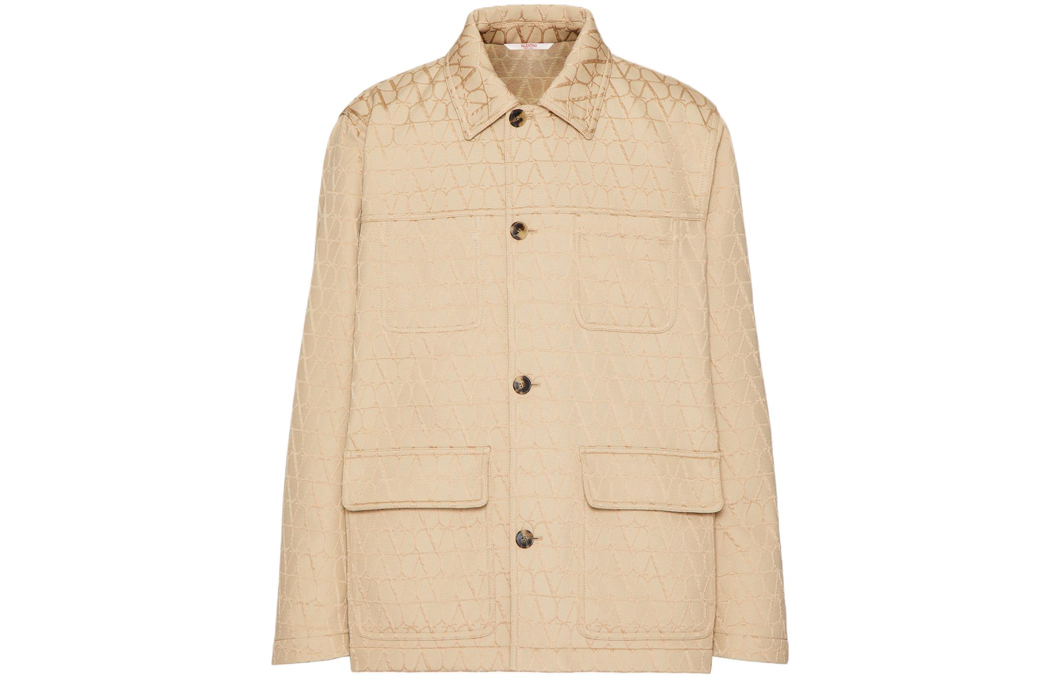 Valentino SS24 All-Over Print Long Sleeve Casual Jacket Beige 4V3CJJ319VKYD3