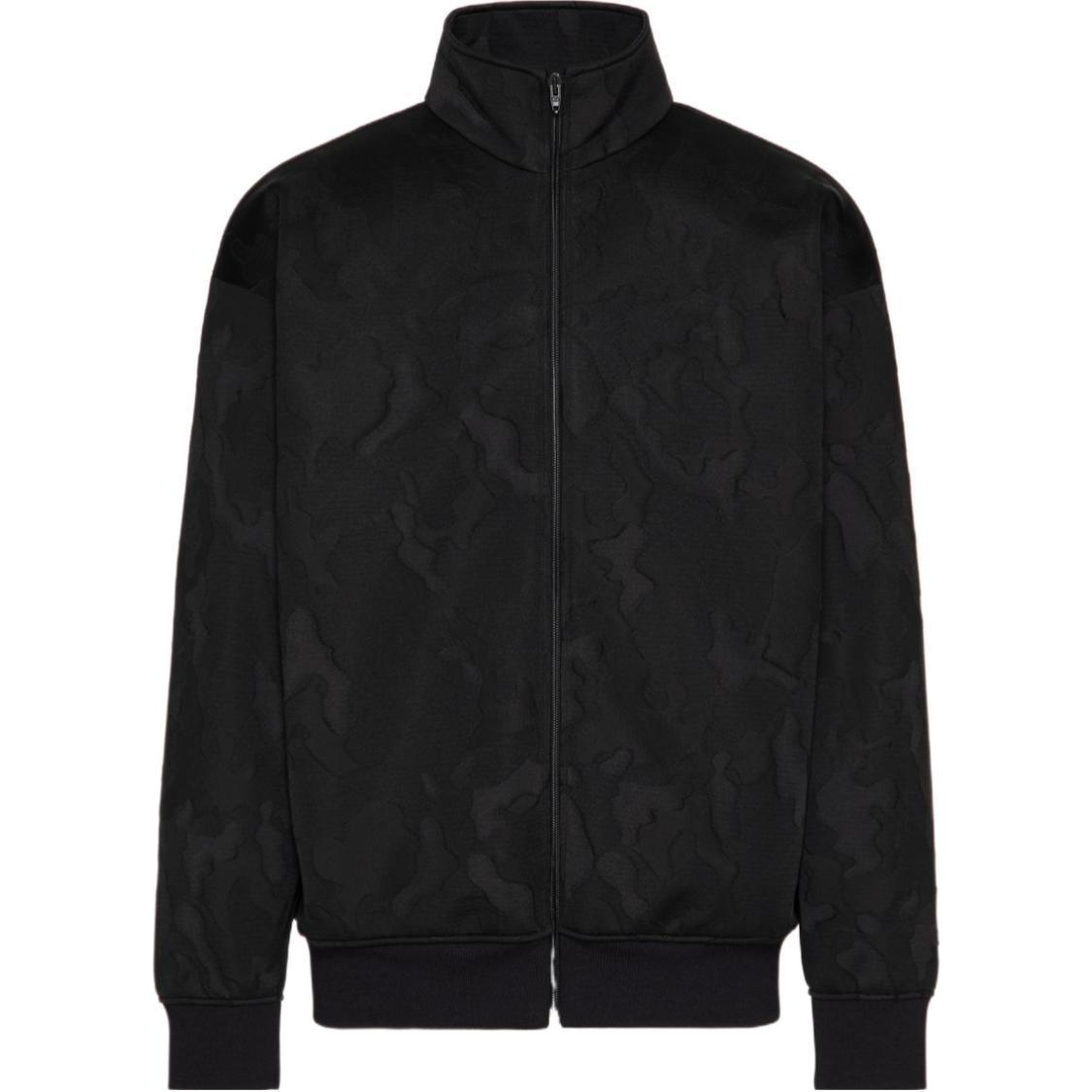 Valentino SS24 Black Camouflage High-Neck Zip Jacket 5V3MF27TAC5F02