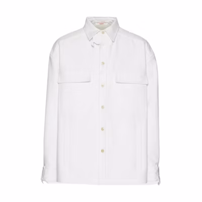 Valentino SS24 Floral Embroidered White Single-Breasted Jacket for Men 4VOCIN62AOTOBO