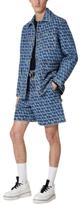 Valentino SS24 Logo Print Denim Shorts for Men - Dark Blue. 5V3DD03DA9E558 Details for Valentino SS24 Logo Print Denim Shorts for Men - Dark Blue. 5V3DD03DA9E558