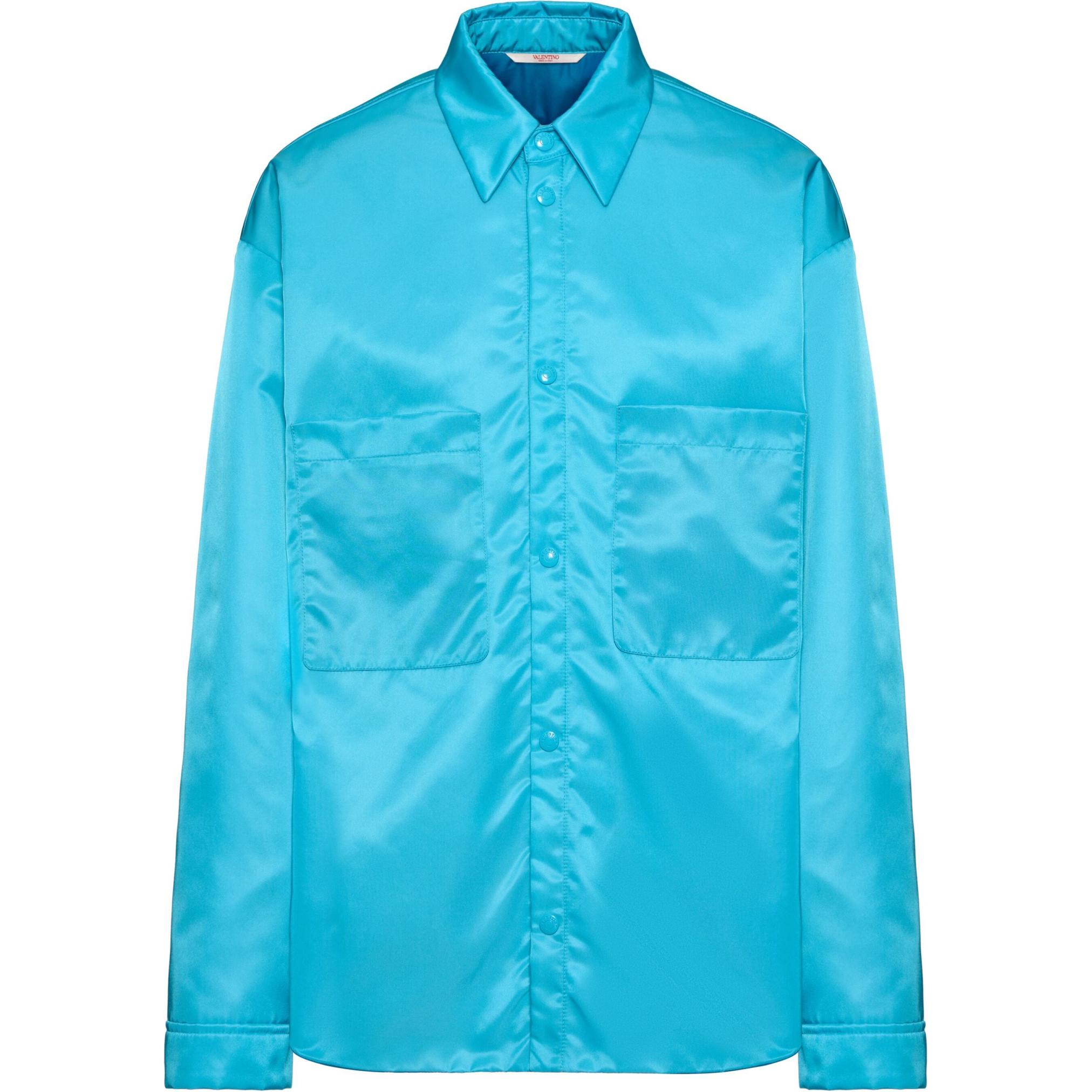 Valentino SS24 Solid Color Single-Breasted Casual Jacket Men’s Light Blue VCIO85CKV-WATERBLUE