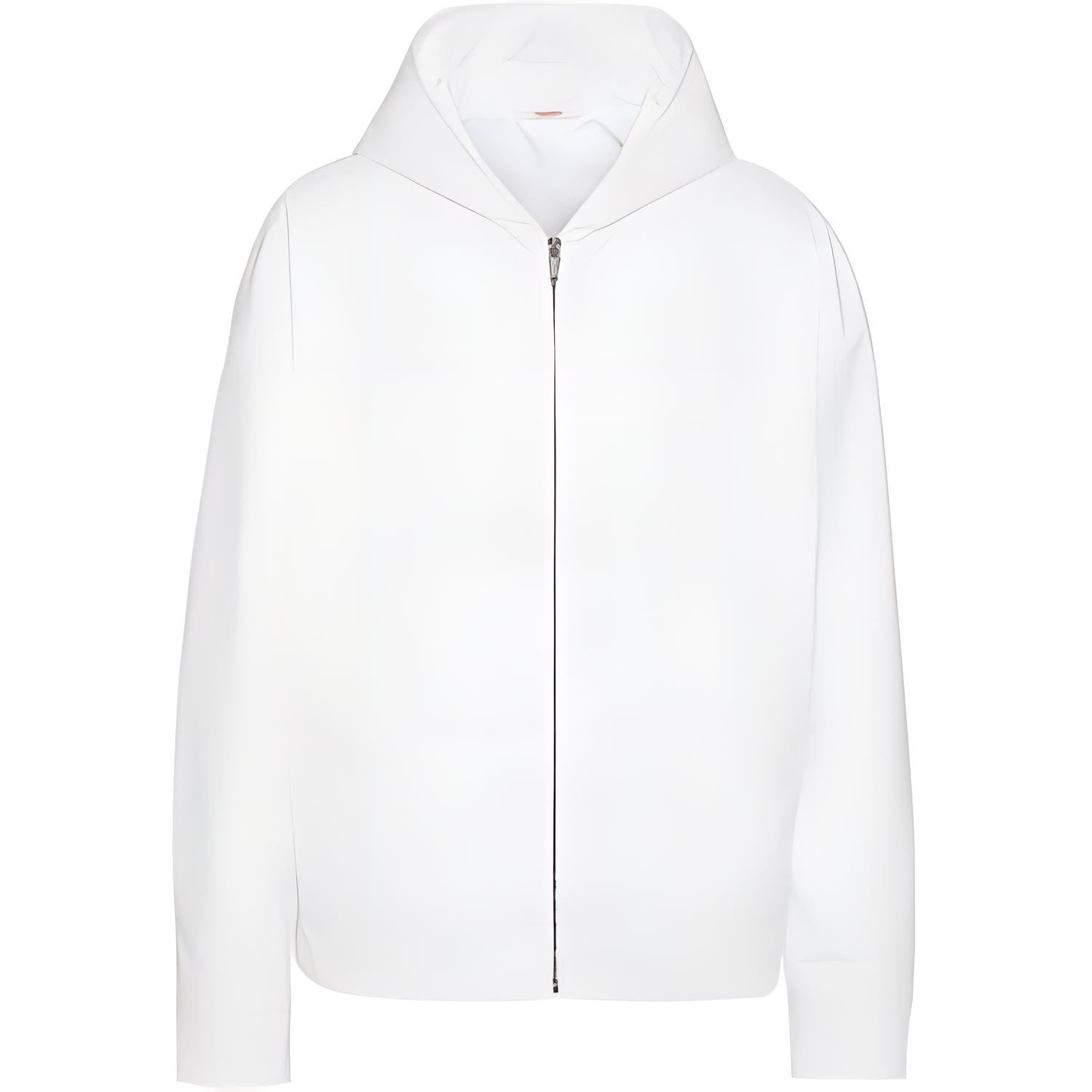 Valentino SS24 Solid White Zip-Up Hoodie Jacket for Men 5V0CIK51CKV0O