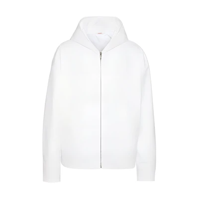Valentino SS24 Solid White Zip-Up Hoodie Jacket for Men 5V0CIK51CKV0O
