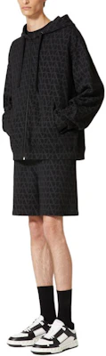 Valentino SS24 V-Logo Print Oversized Sweatshirt Black 4V3MF27K9VUMXM Details for Valentino SS24 V-Logo Print Oversized Sweatshirt Black 4V3MF27K9VUMXM
