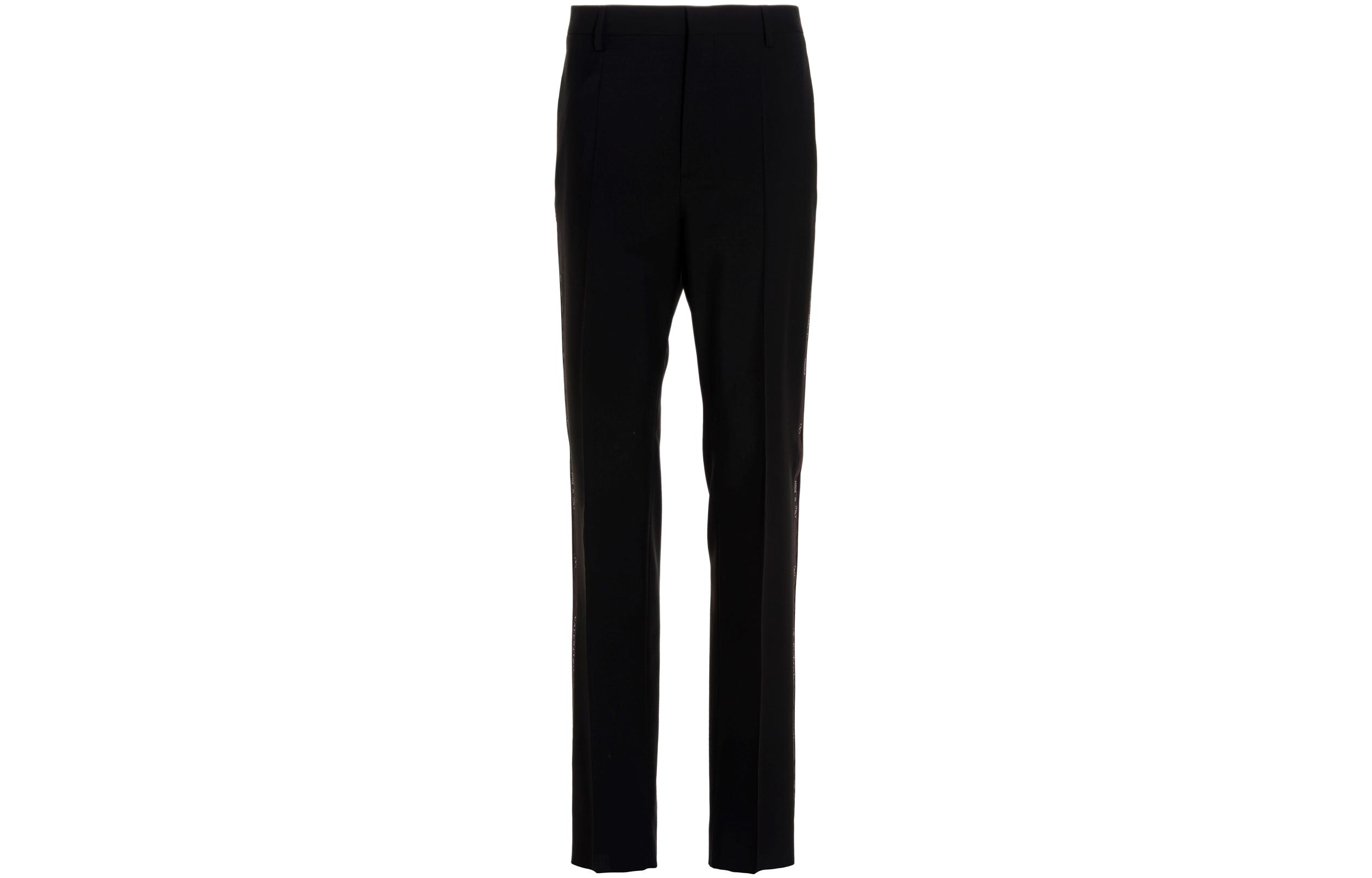 Valentino SS25  Black Straight-Leg Pants with Side Stripe Detail XV3RBH3182D0NO