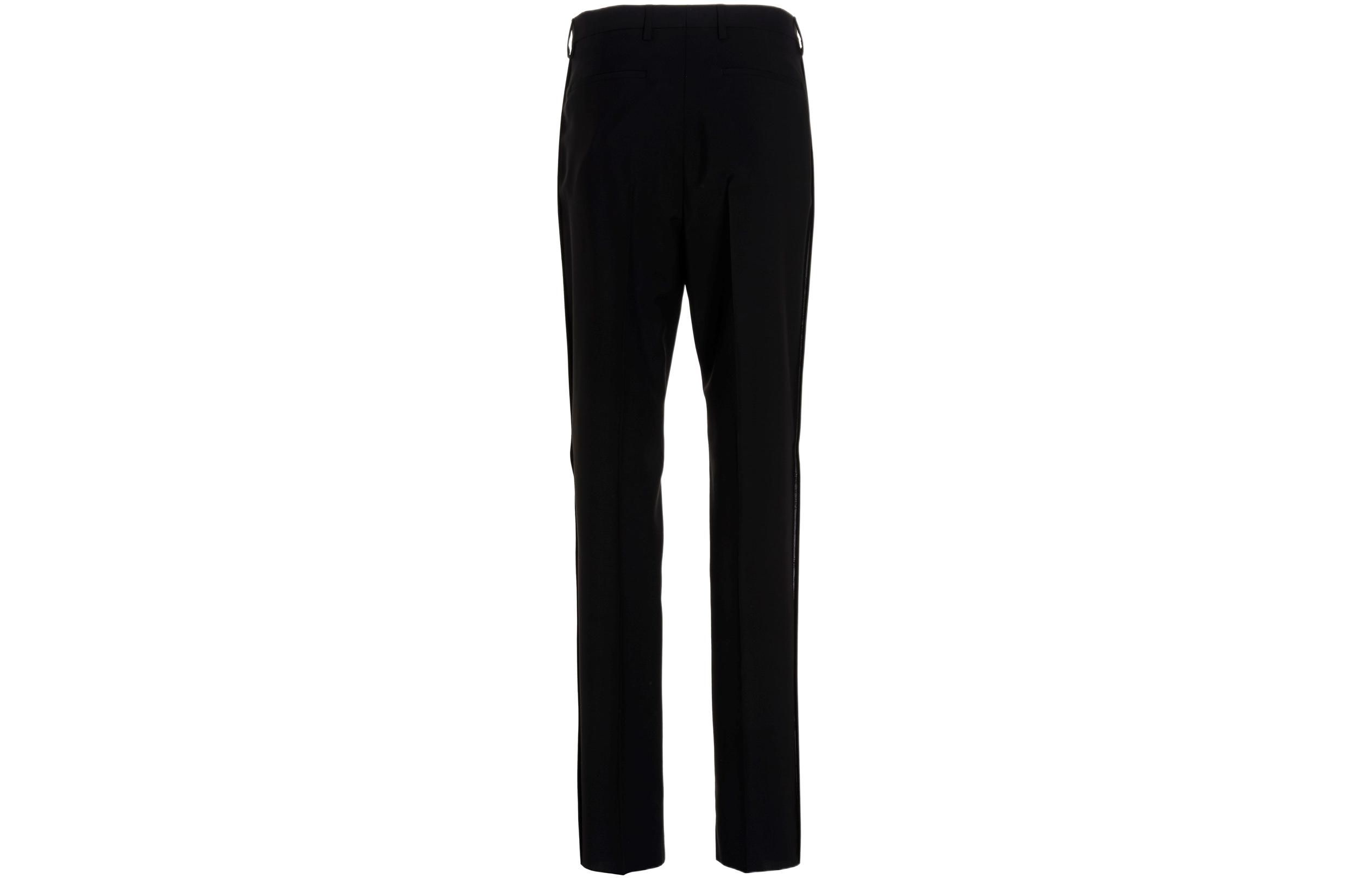 Lookbook Valentino SS25 黑色直筒褲側條紋設計 XV3RBH3182D0NO