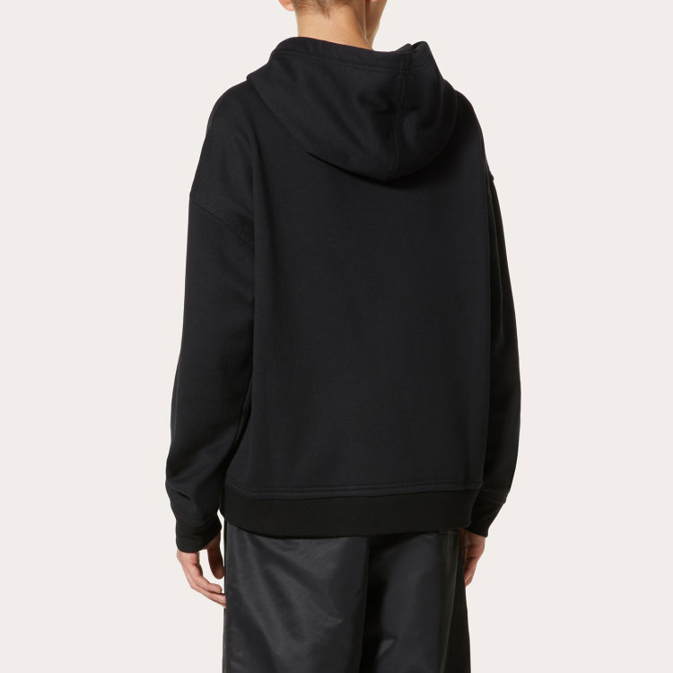 Purchase Valentino SS25 Hoodie Oversized Solid Pullover Hitam. 1V0MF22W8Y3-0NO