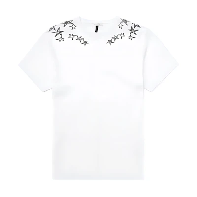 Valentino Star Graffiti Crewneck Short Sleeve T-Shirt White PV3MG10G46M0BO