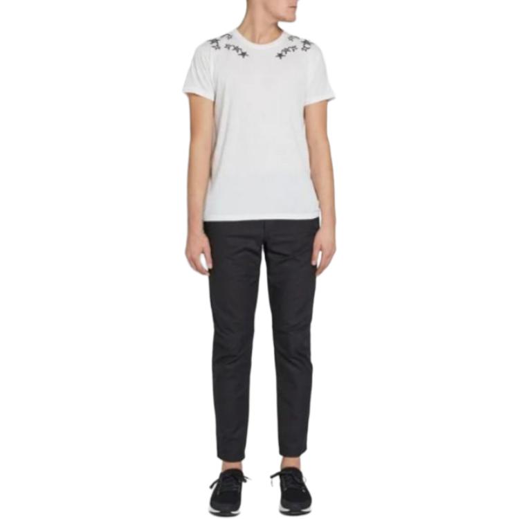 Shop Valentino Star Graffiti Kaos Lengan Pendek Crewneck Putih PV3MG10G46M0BO