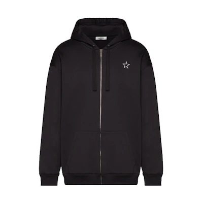 Valentino Star Zip Hoodie Black Long Sleeve TV3MF10W63B0NI