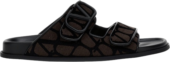 Valentino Toile Iconographe Double Strap Sandal 'VLogo - Fondant Black' 2Y0S0G80-SBT-U02 Valentino Toile Iconographe Double Strap Sandal 'VLogo - Fondant Black' 2Y0S0G80-SBT-U02