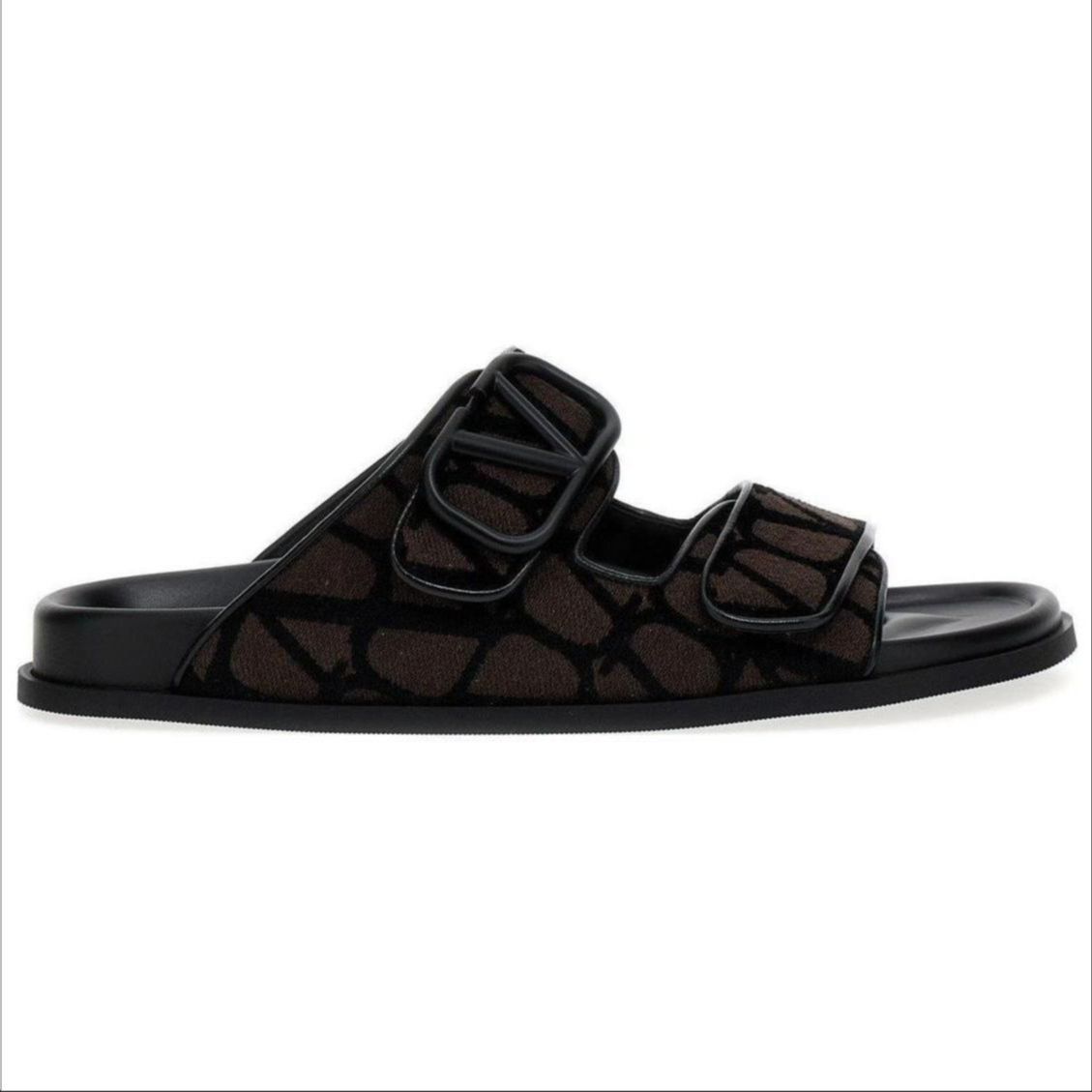 Valentino Toile Iconographe Double Strap Sandal 'VLogo - Fondant Black' 圖 2