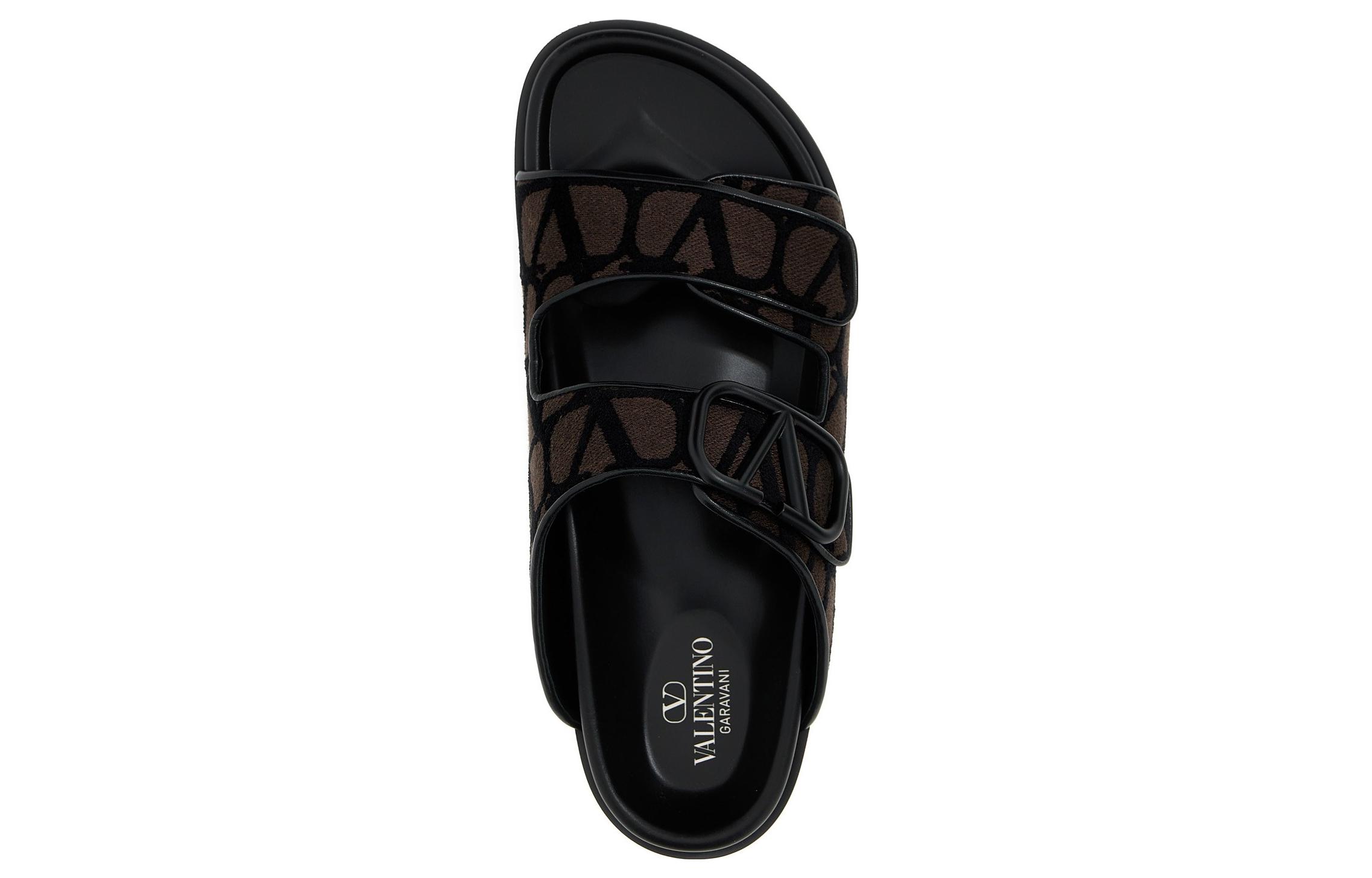 Valentino Toile Iconographe Double Strap Sandal 'VLogo - Fondant Black' 圖 3
