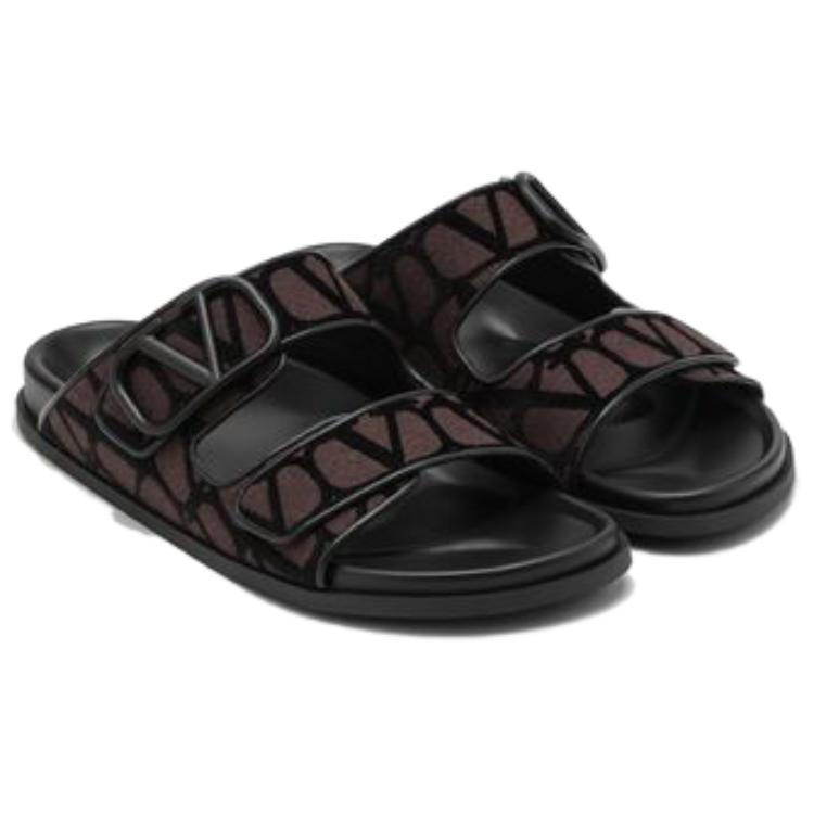 Valentino Toile Iconographe Double Strap Sandal 'VLogo - Fondant Black' 圖 5