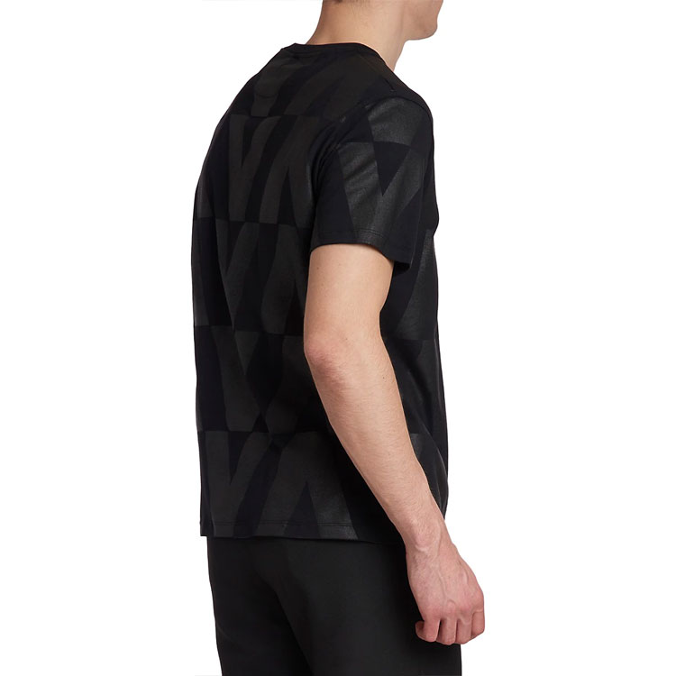Valentino V-Logo Coated Print Cotton T-Shirt Black Men FW21 WV0MG10Y7V8G34 圖 4