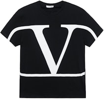 Valentino V Logo Large Print Black T-Shirt SV3MG02T5F60NI Valentino V Logo Large Print Black T-Shirt SV3MG02T5F60NI