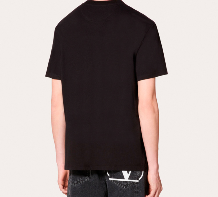 Purchase 발렌티노 V 로고 대형 프린트 블랙 티셔츠 SV3MG02T5F60NI